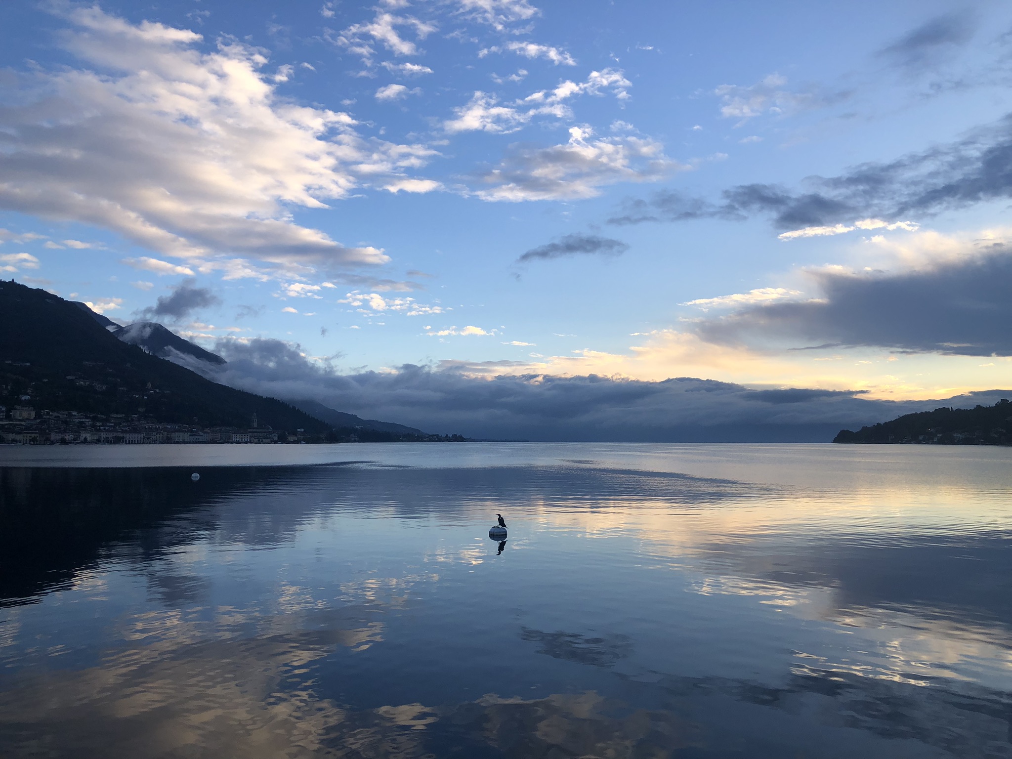 Evening light reflected on Lake Garda at Salò